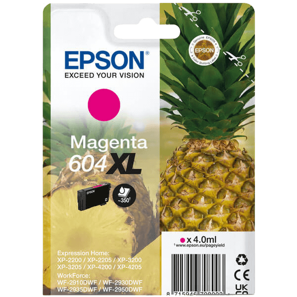 Epson 604XL / C13T10H34010 magenta XL bläckpatron - Original