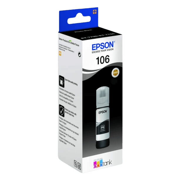 Epson 106 / C13T00R140 foto svart bläck refill - Original