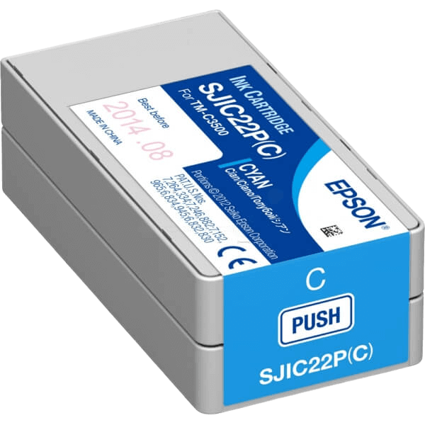 Epson SJIC22P / C33S020602 cyan bläckpatron - Original