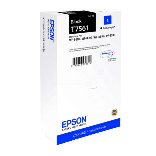 Epson T7561 / C13T756140 svart bläckpatron - Original