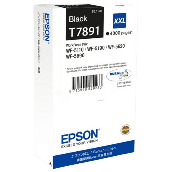 Epson T7891 / C13T789140 svart XXL bläckpatron - Original