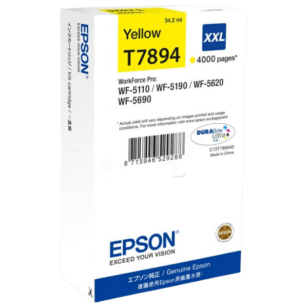 Epson T7894 / C13T789440 gul XXL bläckpatron - Original
