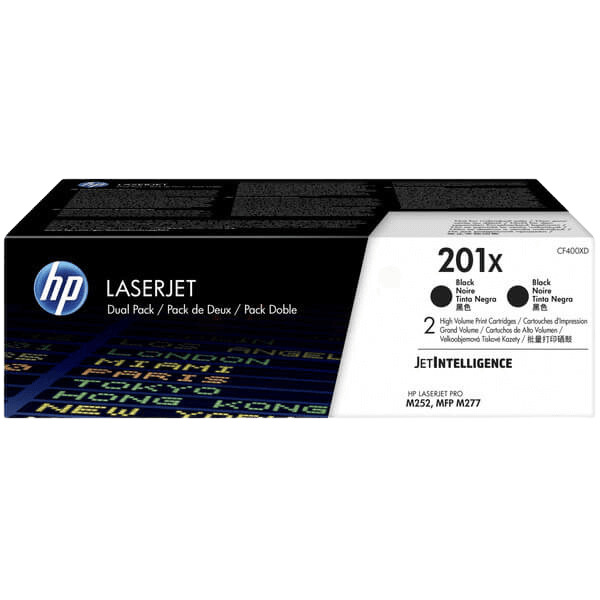 HP 201X / CF400XD svart XL twin pack toner - Original