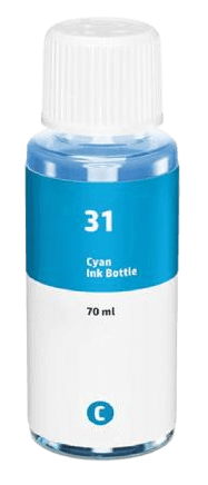 Kompatibel HP 31 / 1VU26AE cyan bläck refill
