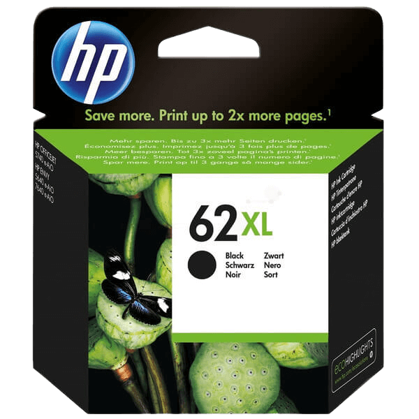 HP 62XL / C2P05AE svart XL bläckpatron - Original