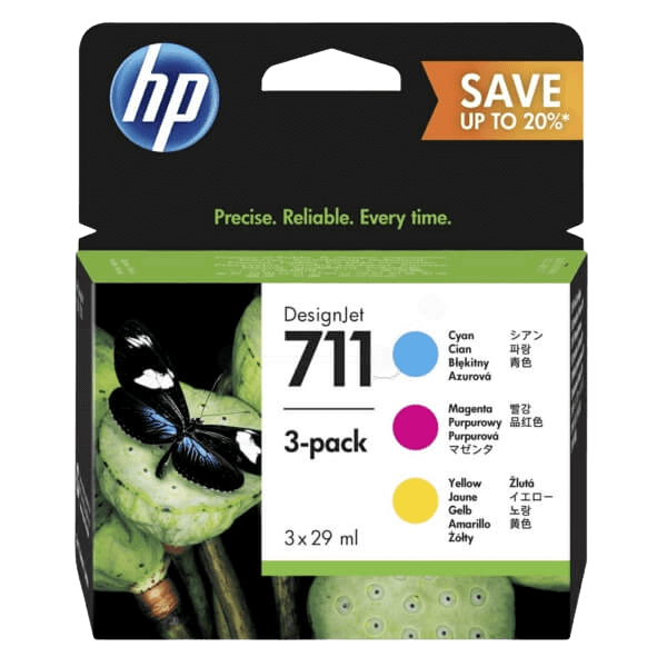 HP 711 / P2V32A CMY rabattpaket - Original
