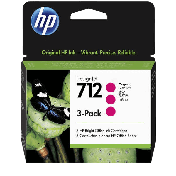 HP 712 / 3ED78A magenta Triple pack bläckpatron - Original