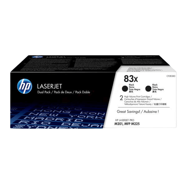 HP 83X / CF283XD svart XL twin pack toner - Original