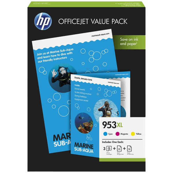 HP 953XL / 1CC21AE CMY XL rabattpaket - Original